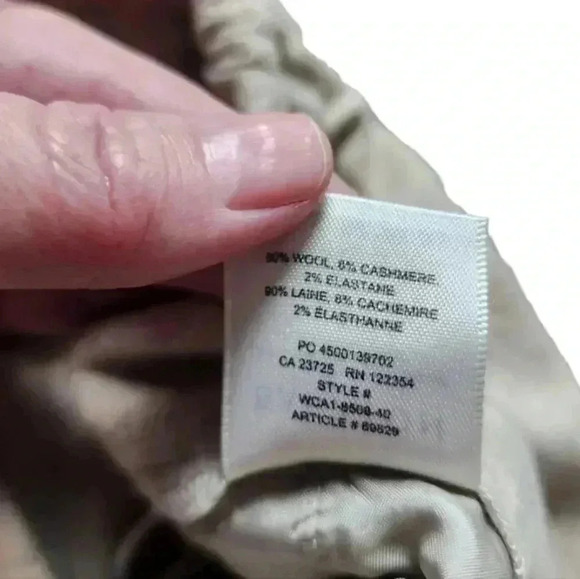 Aritzia Babaton Conan Pant Wool Cashmere Blend Mid-Rise Beige Tan Women's size 6 - Picture 10 of 13